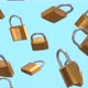 Falling Padlocks Loop on a Light Blue Background - VideoHive Item for Sale