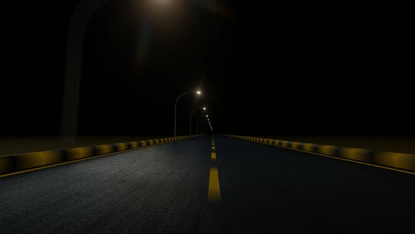 Driving Fast on an Empty Road at Night