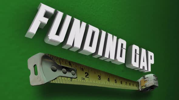 Funding Gap Measuring Tape How Much Money Needed Shortfall 3d Animation alt