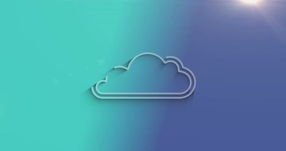 Cloud computing and online storage symbol 3d with shadow alt