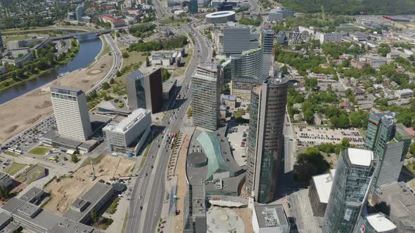 Vilnius Lithuanian Capital with Modern Architecture Buildings in Finance and Business District alt