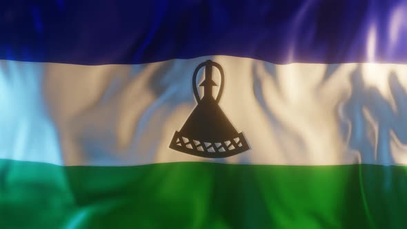 Lesotho Flag with Edge Bump