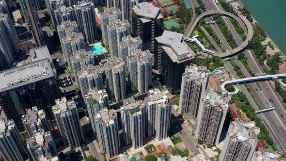 Top view of Hong Kong city alt