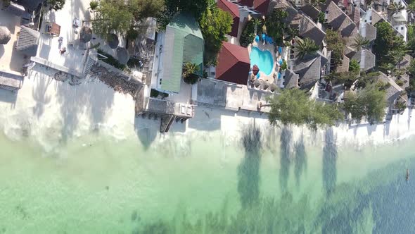 Vertical Video of the Coast of Zanzibar Island Tanzania Slow Motion alt