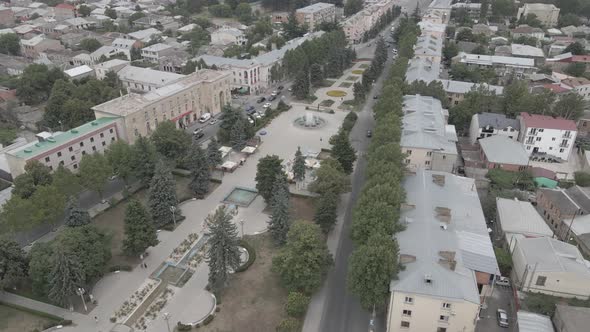 Aerial view of Joseph Stalin Museum in city Gori, Georgia alt