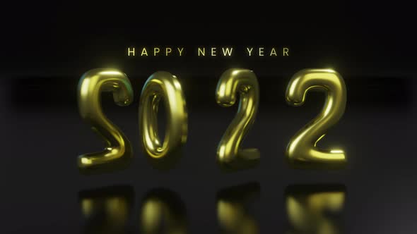 Happy New Year 2022 Black Background