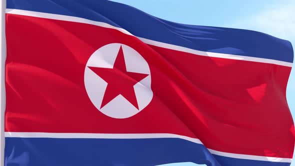 North Korea Flag Looping Background