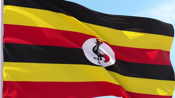 Uganda Flag Looping Background