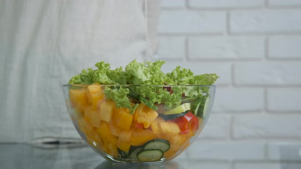 Full bowl with cut vegetables. alt