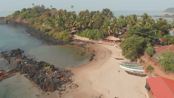 Beauty Pathem Beach Aerial View Landscape Goa State in India alt