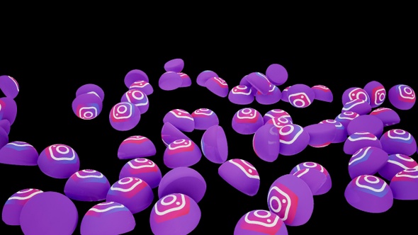 Social media on Falling INSTAGRAM  Isolated by Alpha channel