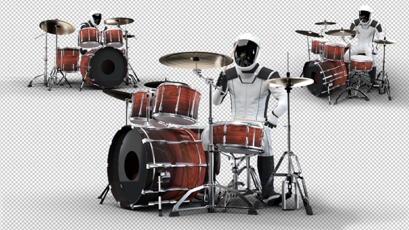 Astronaut Playing Drums
