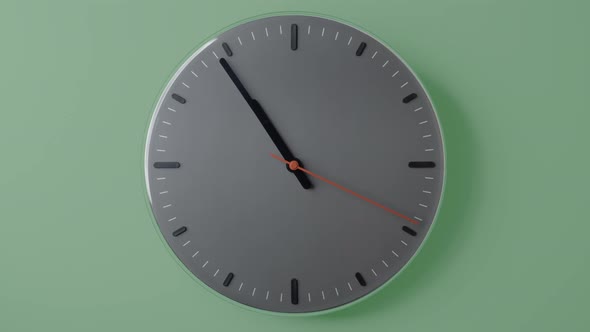 Clock Face Timelaplse Full Rotate Green Background