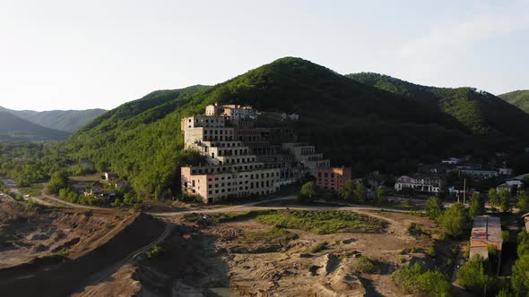 A Drone View of the Abandoned Building of the Mining and Processing Plant alt