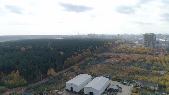 Aerial view of Construction site, industrial area and warehouses 10 alt