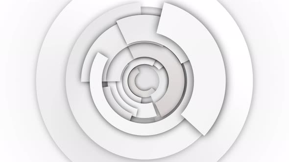 3D White Abstract Circle Render Background