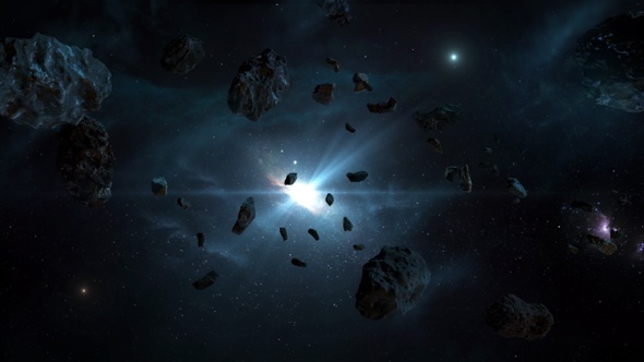 Space,asteroids, galaxy, meteors, comet, lights