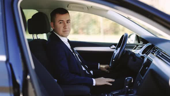 Portrait of Successful Start-up Developer Engineer Boss Executive on Drive alt