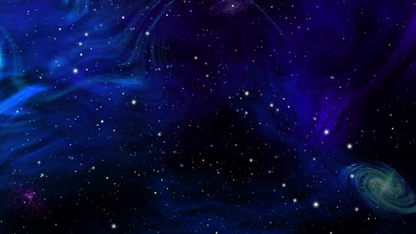 Galaxy Background With Shiny Stars And Colored Nebula