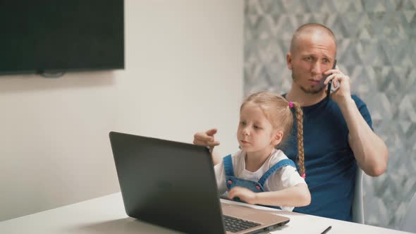Distance Learning Daughter with Long Blond Hair alt