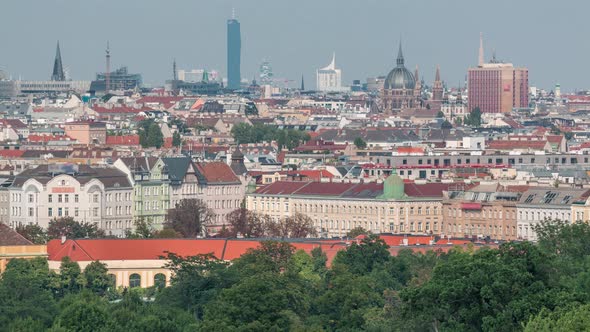 Aerial Panoramic View of Vienna City Timelapse From the Schonbrunn Tiergarten alt