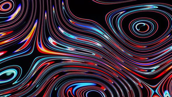 Abstract Pulsating Background of Bright Neon Rings alt