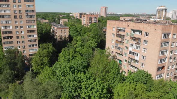 The Cityscape in Khimki City From Above. Russia