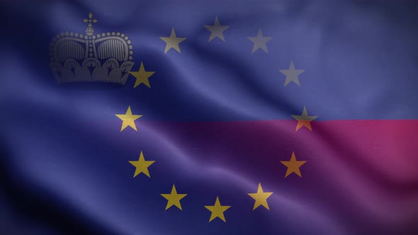 EU Liechtenstein Flag Loop Background 4K