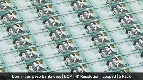 Dominican Republic Banknotes Money / Dominican dominicano peso / Currency RD$ / DOP/ | 6 Pack |- 4K alt