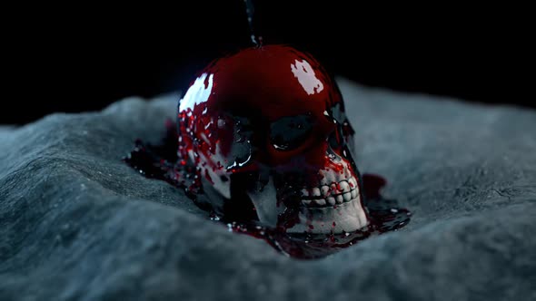 Blood poured on Skull