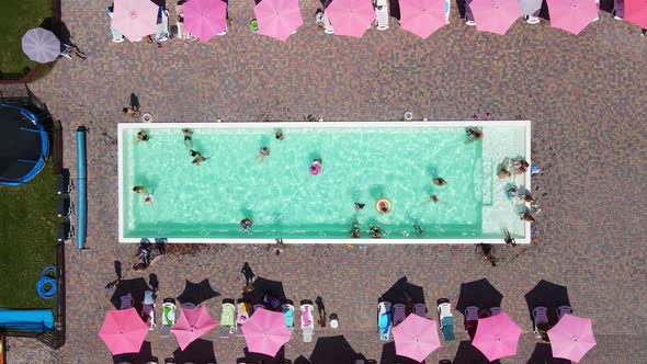 Clear Blue Water In The Pool Where People Bathe