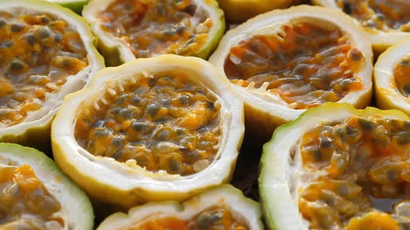 Passion Fruit Background with Half Cut Chinola alt