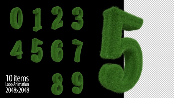 3d Grass Numbers alt