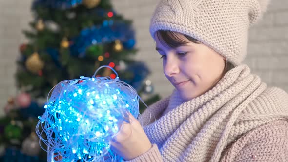 Burning Christmas Lights in Hands alt