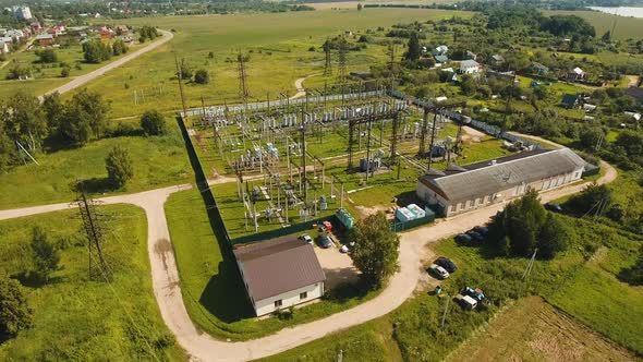 Electrical Substation,power Station. Aerial View alt