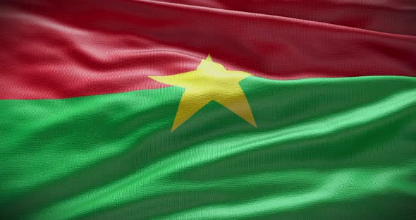 Burkina Faso waving flag 4K looped animation alt