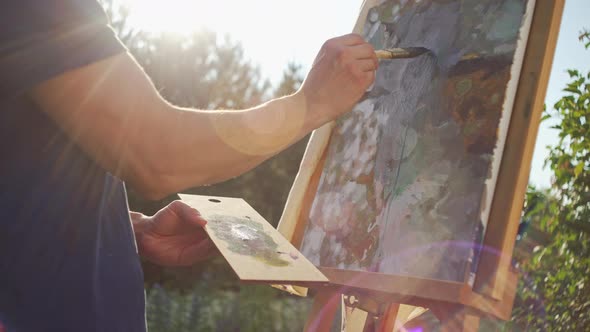 The Artist Painter a Picture in Nature alt