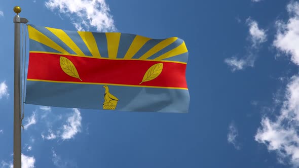 Harare City Flag (Zimbabwe) On Flagpole alt