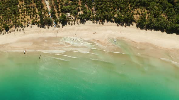 Tropical Beach with White Sand View From Above alt