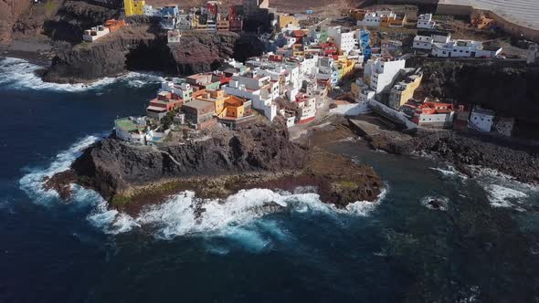 Aerial View of Small Village Caleta De Arriba, Gran Canaria alt