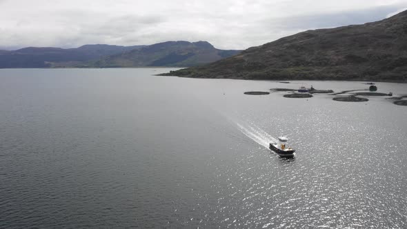 Aerial view of nautical vessel in Scotland
