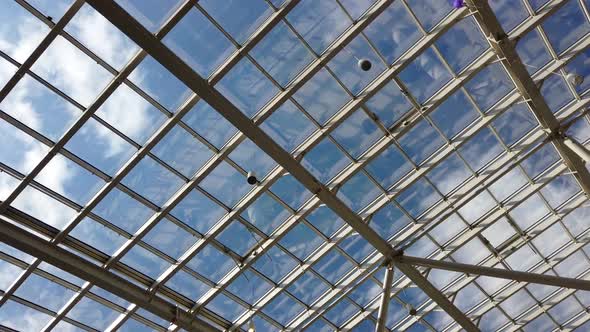 Modern Glass Roof of the Building Through Which alt