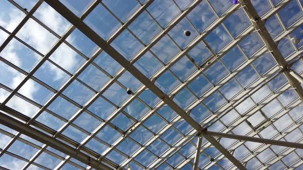 Modern Glass Roof of the Building Through Which