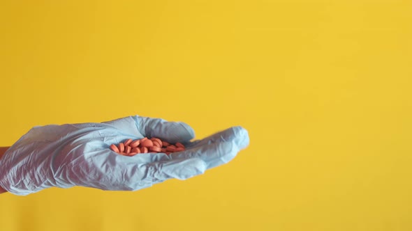 Fever or Pain Relief Medical Pill on Hand alt