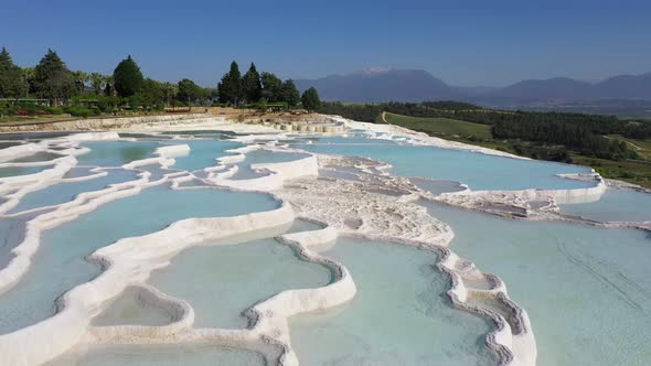 Aerial view of Pamukkale - Turkey. alt