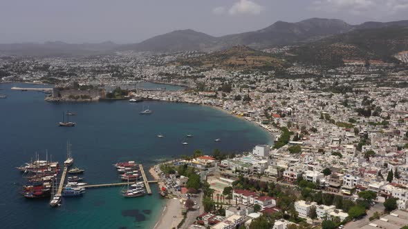 Top view of Mediterranean sea, Bodrum, Turkey