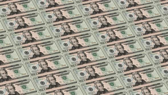 Twenty Dollars. It’s Moving Left Upwards. Looped Animation alt