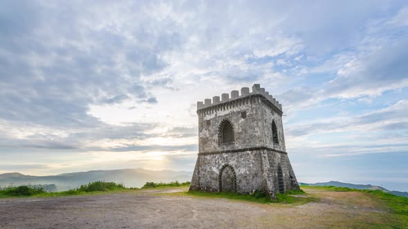 Castelo Branco viewpoint on sunrise, Azores, Portugal alt