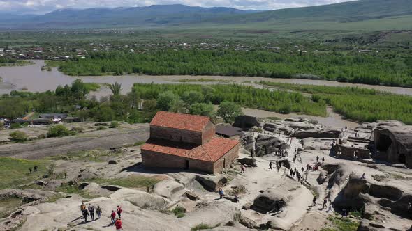 Aerial view. Uplistsikhe is an ancient cave city