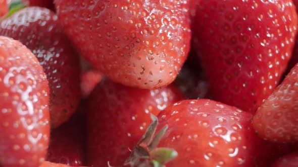 Ripe fresh strawberries close up.  Organic ripe strawberry. Concept of hygiene, diet and healthy